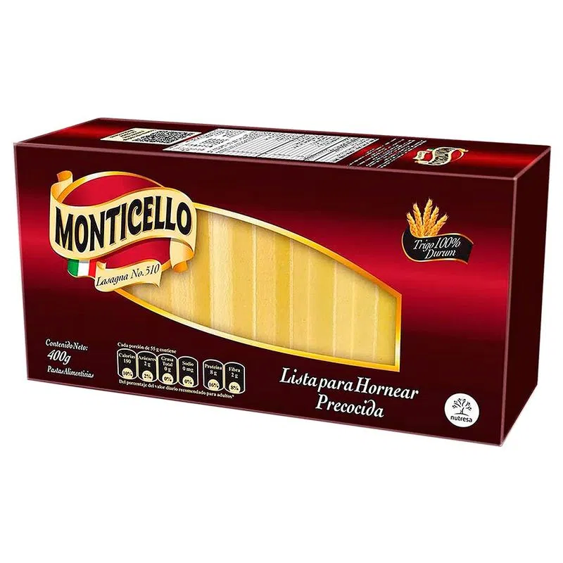 Pasta Monticello Lasagna Precocida 400 Gr
