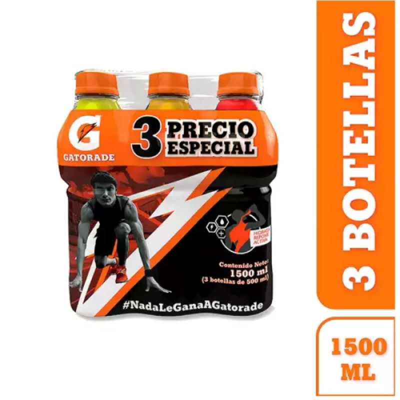 Bebida Hidratante Gatorade Surtido 3 Und 1500 Ml