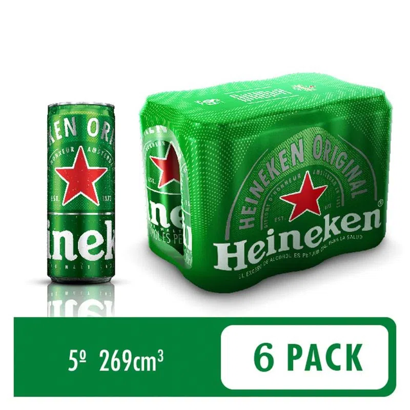 Cerveza Heineken Lata 250 Ml X 6 Und