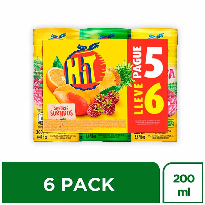 Jugo Hit Pague 5 Lleve 6 200 Ml