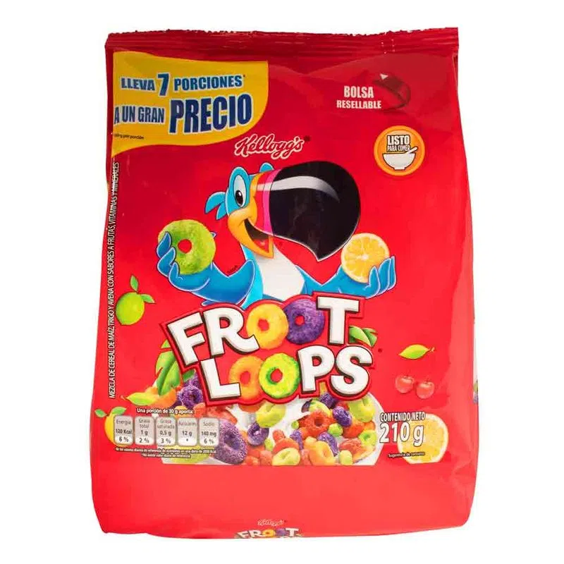 Cereal Kelloggs Froot Loops Bolsa 210 Gr
