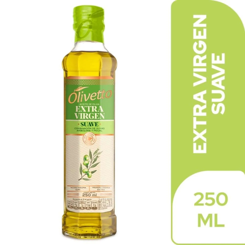 Aceite Olivetto Oliva Etra Virgen Suave 250 Ml