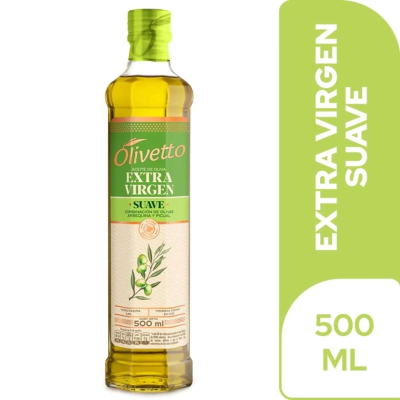 Aceite Olivetto Oliva Etra Virgen Suave 500 Ml