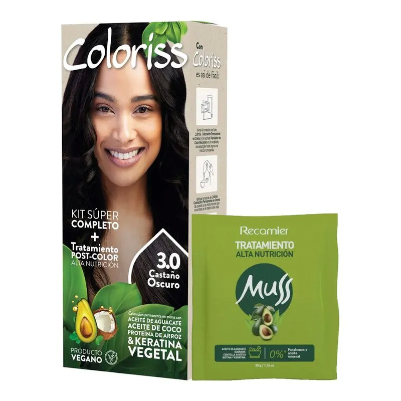Tinte Colorissx50g Kit # 3.0 Castano Oscu