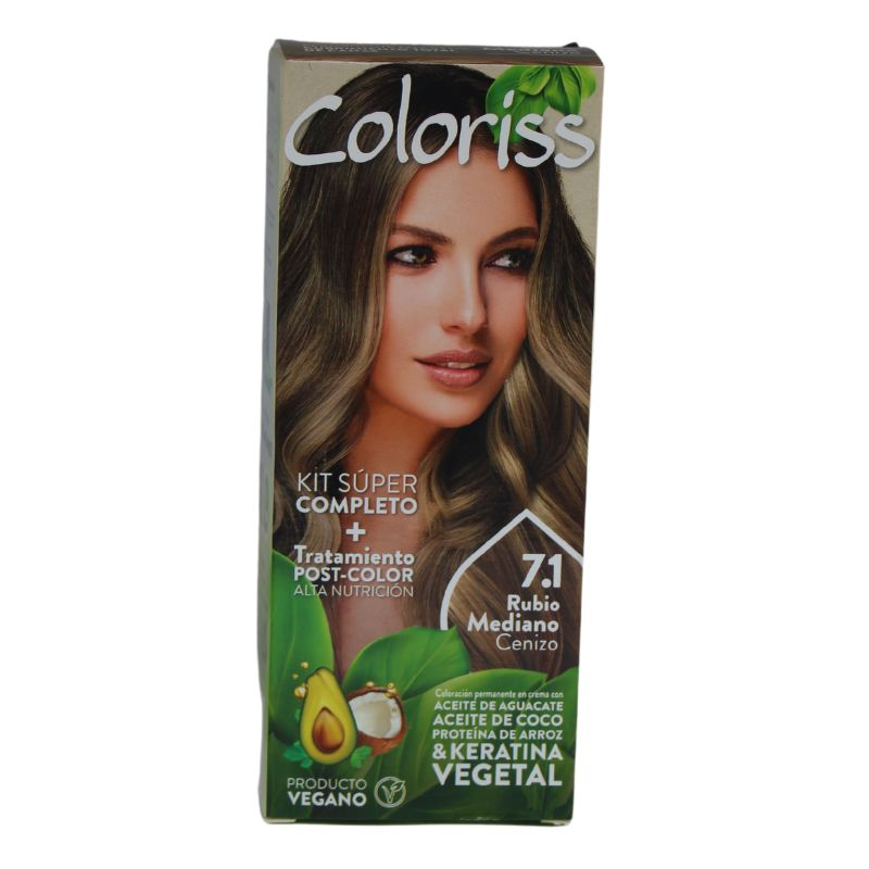 Tinte Coloriss 7.1 Rubio Mediano Cenizo 50 Gr 50