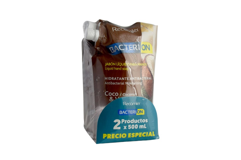 Jabon Liquido Bacterion Coco Doypack Duo 500 Ml