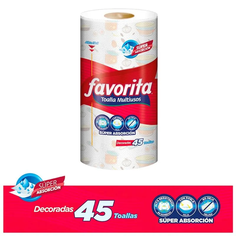 Toalla Cocina Favorita Decorada 45 Hojas 45