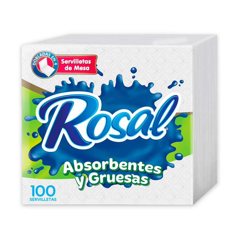 Servilleta Rosal Doblada 1p Blanca 100 Und