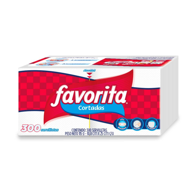 Servilleta Favorita Cortada 300 Und