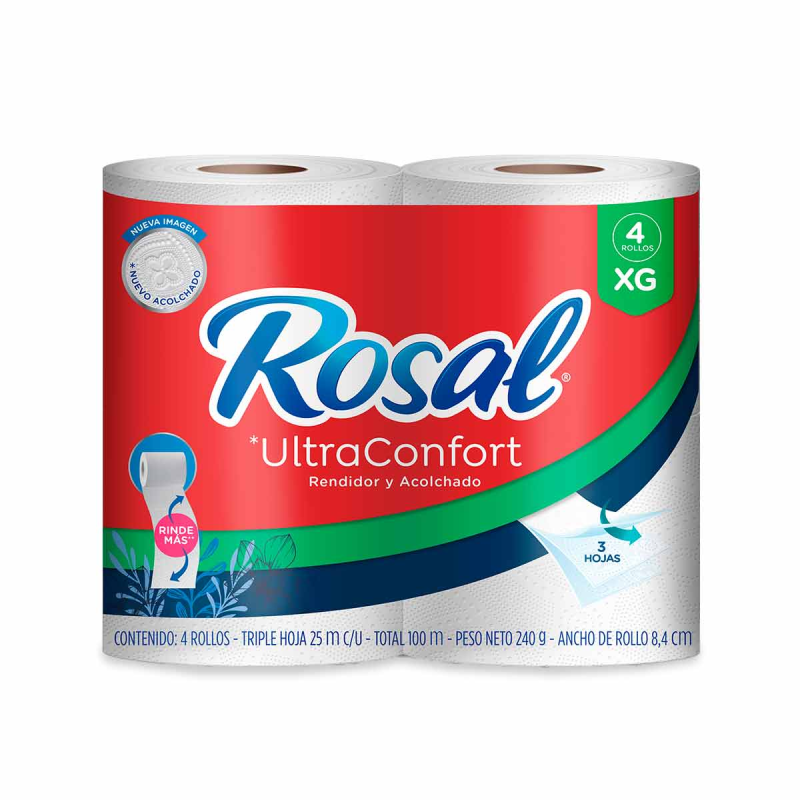 Papel Higienico Rosal Xg 4 Rollos