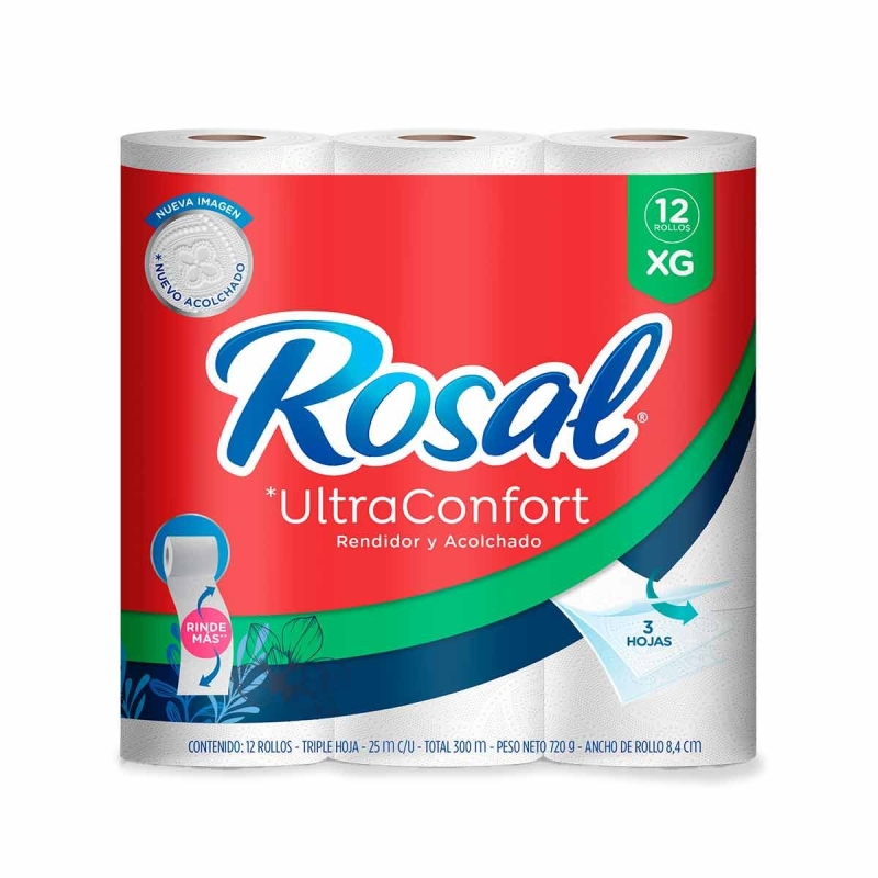 Papel Higienico Rosal Xg 12 Rollos