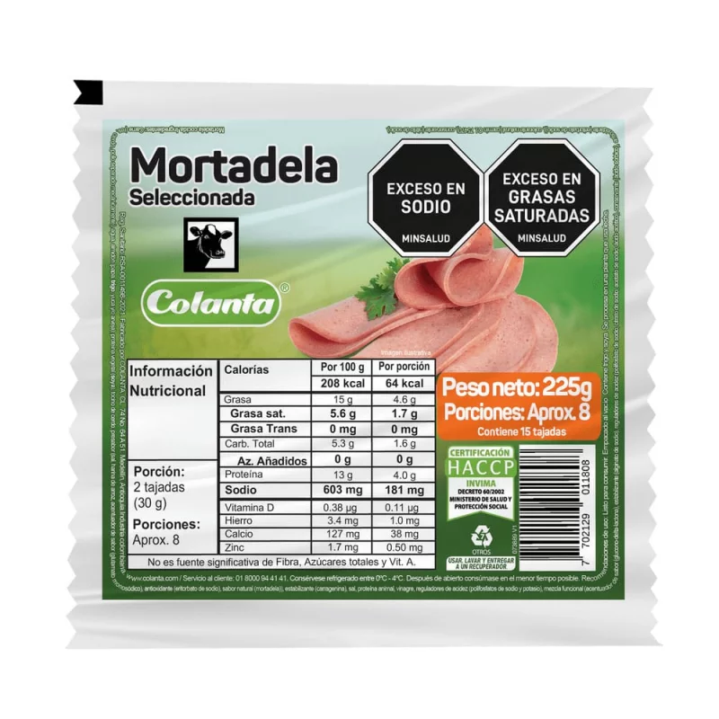 Mortadela Colantax225g Tajada