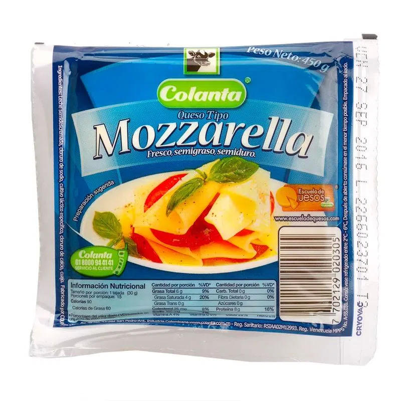 Queso Colanta Mozzarella 450 Gr