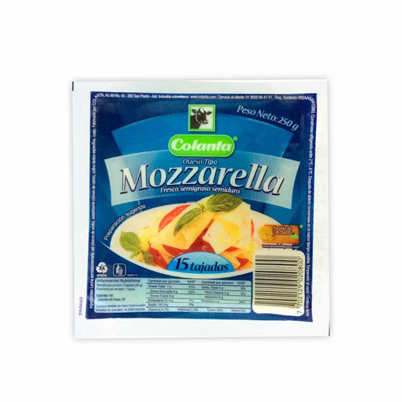 Queso Colanta Tajado 250 Gr