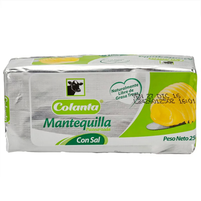 Mantequilla Colanta Con Sal 250 Gr