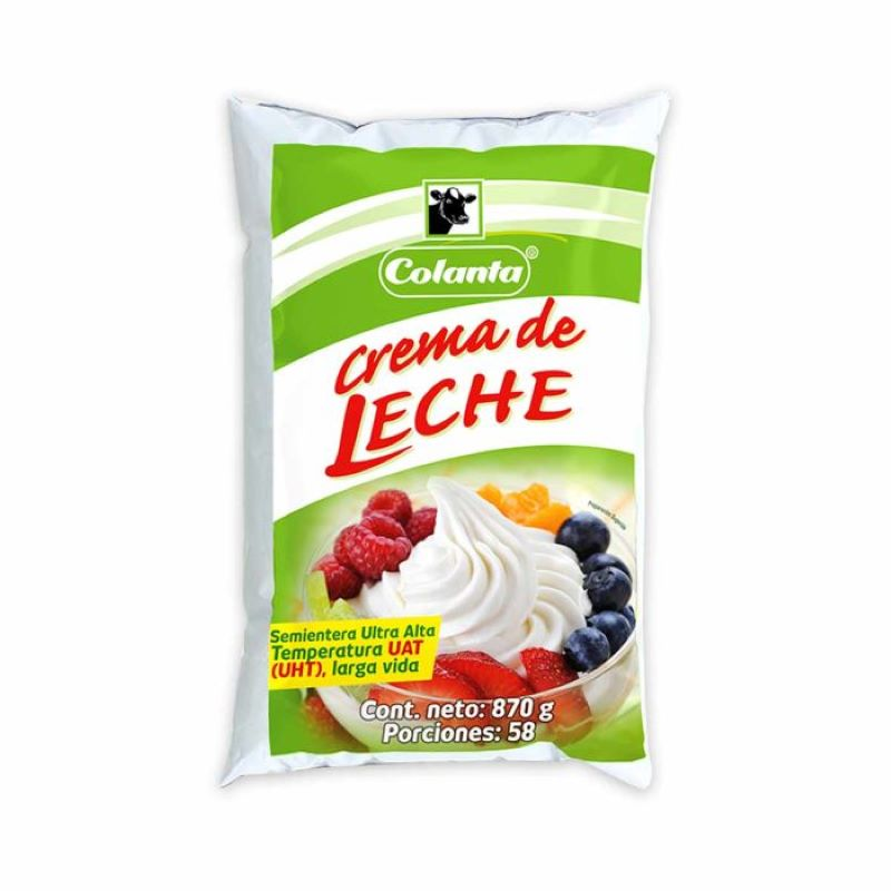 Crema De Leche Colanta Semientera 870 Gr