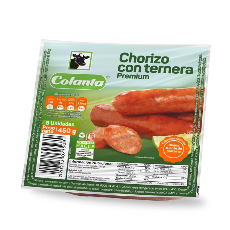 Chorizo Colanta Ternera 450 Gr