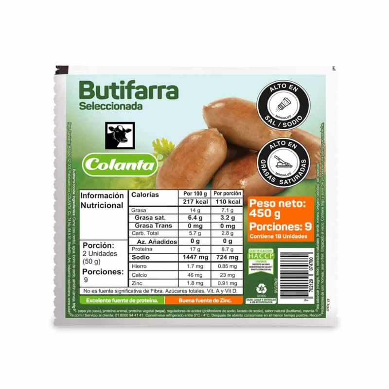 Butifarra Colanta 450 Gr