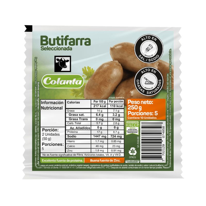 Butifarra Colanta 250 Gr