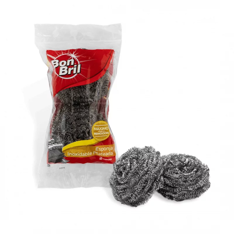 Esponja Bon Bril Inox Plateada 2 Und