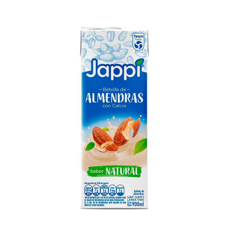 Bebida Almendras Jappi Natural Tetrapack 900 Ml