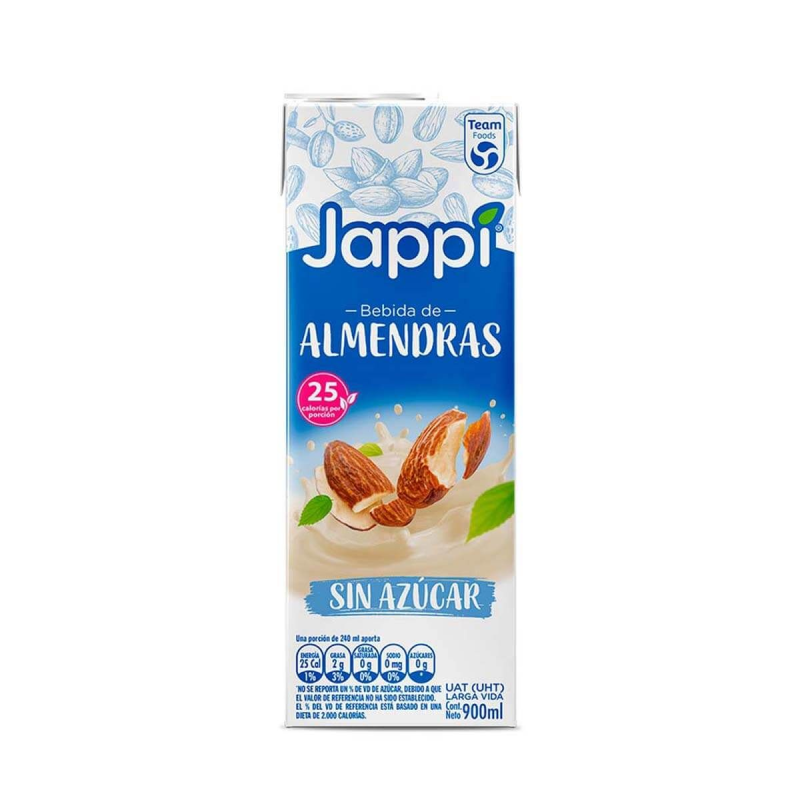 Bebida Almendras Jappi Sin Azucar Tetrapack 900 Ml