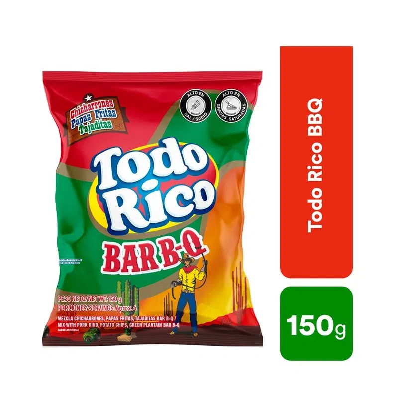 Pasaboca Super Ricas Todorico Bbq 150 Gr