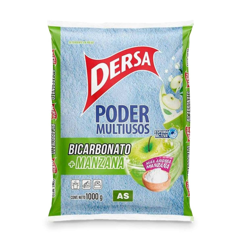 Detergente En Polvo Dersa Bicarbonato Manzana 1000 Gr