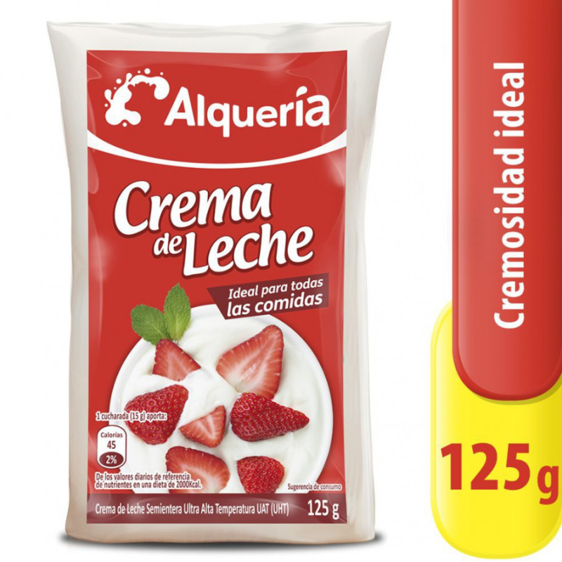 Crema De Leche Alqueria Semientere 125 Gr