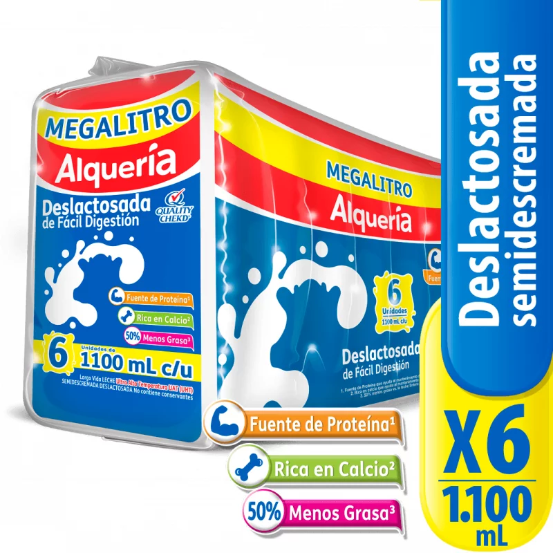 Leche Alqueria Deslactosada 1100 Ml X 6 Und