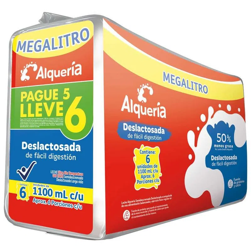 Leche Alqueria Deslactosada P5li6 1100 Ml