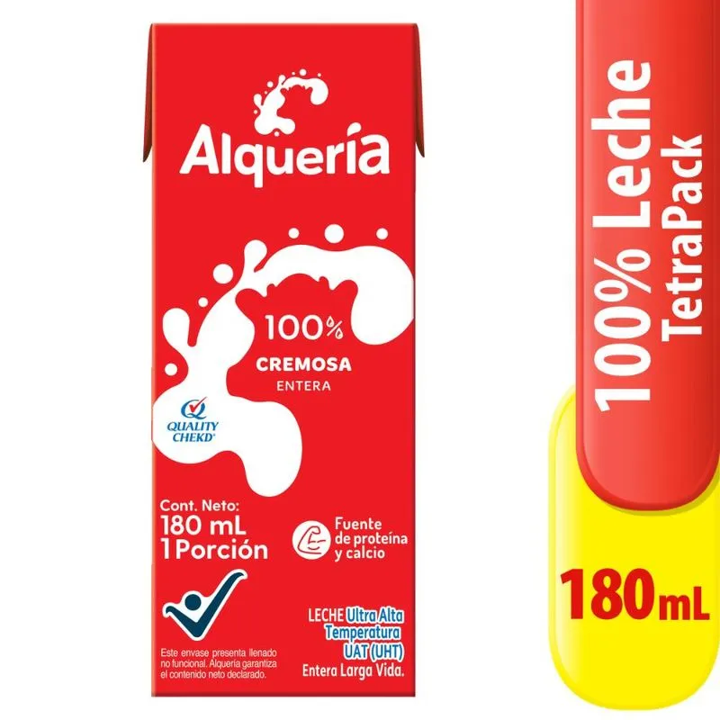 Leche Alqueria Entera Tetrapack 180 Ml