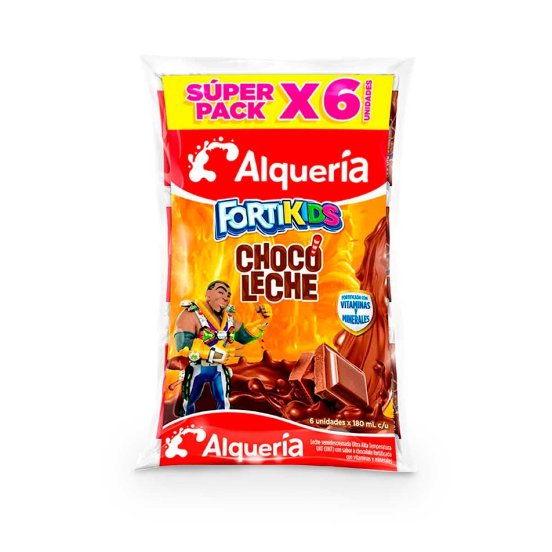 Leche Saborizada Fortikids Choco 180mlx6u