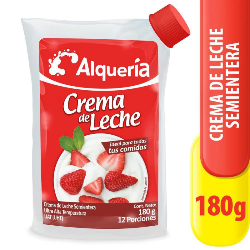 Crema De Leche Alqueria Semientera 180 Gr