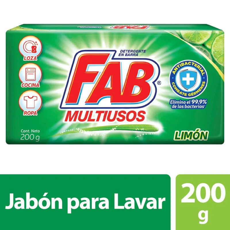 Jabon Fab Multiusos Limon 200 Gr