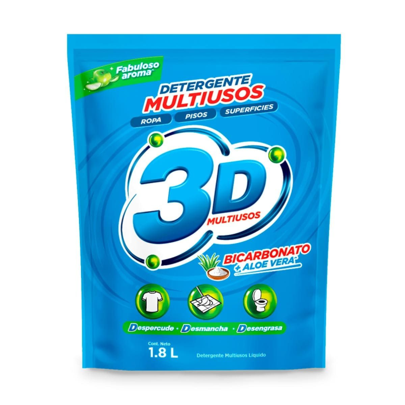 Detergente Liquido 3d Multiusos 1800 Ml