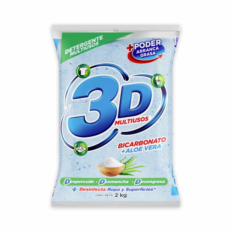 Detergente En Polvo 3d Multiusos 2000 Gr