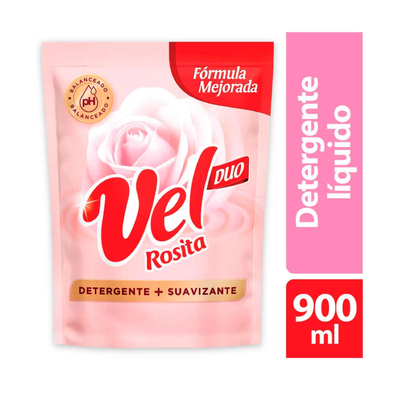 Detergente Liquido Vel Rosita Duo 900 Ml