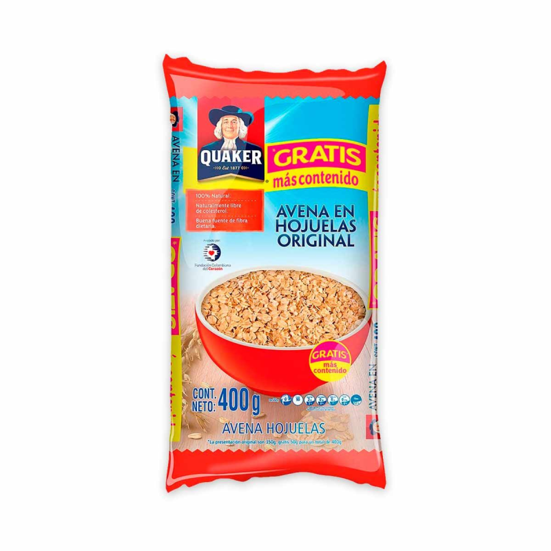 Avena Quaker Hojuelas Pague 350 Lleve 400 Gr