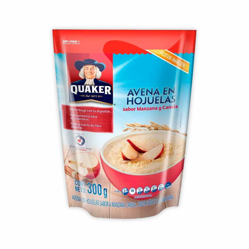 Avena Quaker Hojuelas Manzana Y Canela 300 Gr