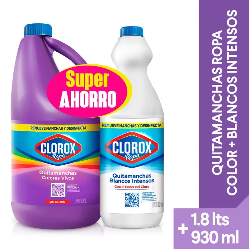 Blanqueador Clorox Ropa Color 1800 Ml+clorox 930 Ml
