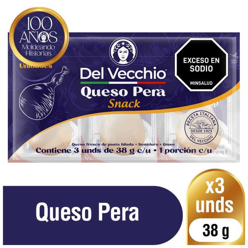 Queso Del Vecchio Pera 3 Und 38 Gr