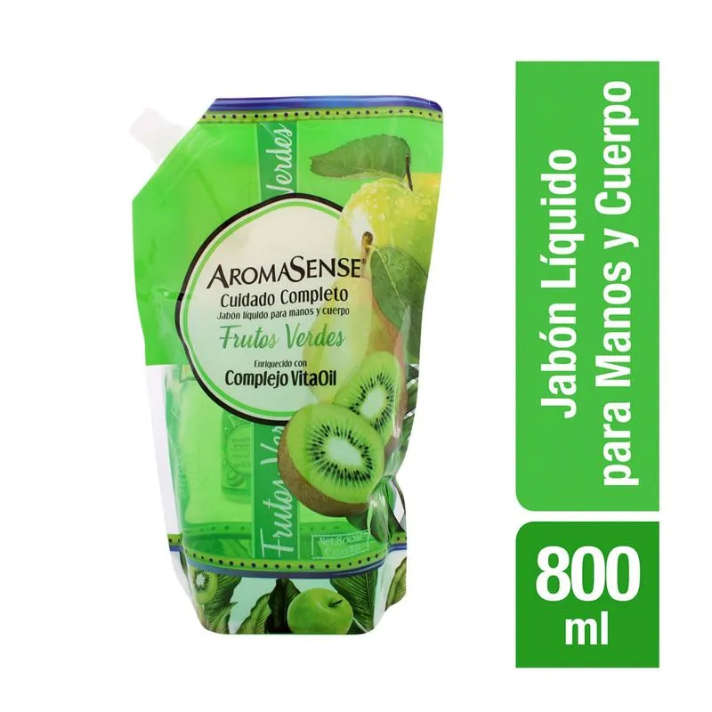 Jabon Liquido Aromasense Frutos Verdes 800 Ml