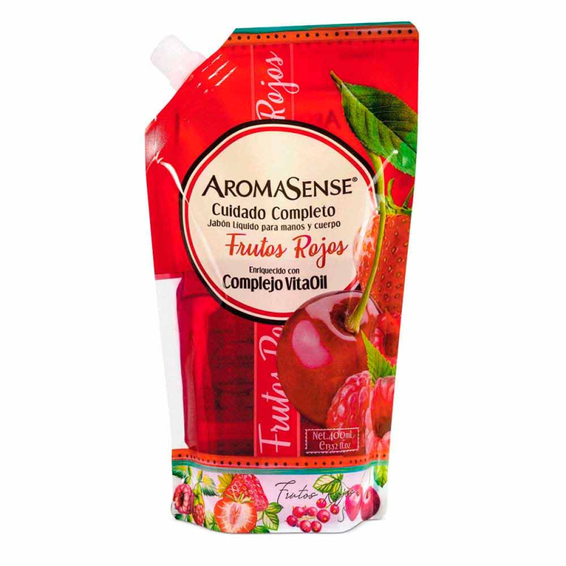 Jabon Liquido Aromasense Frutos Rojos Doypack 400 Ml