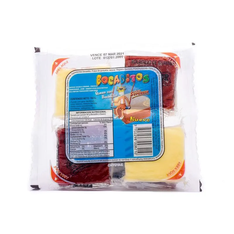 Queso Superior Con Bocadillo Pasabocas 160 Gr