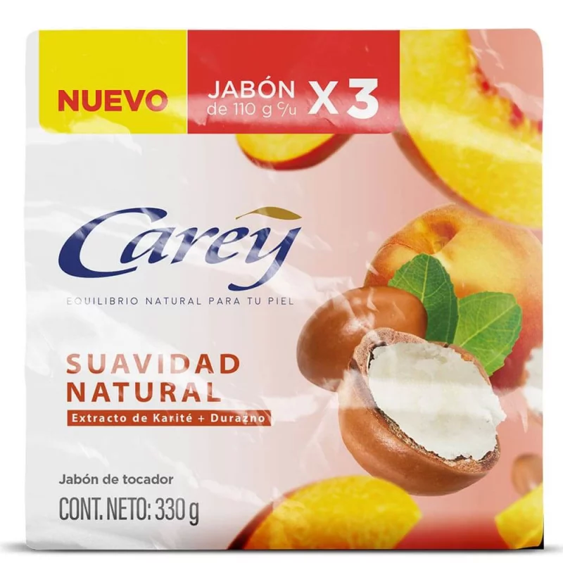 Jabon Carey Suavidad Natural 3 Und