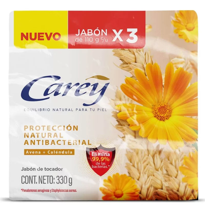 Jabon Carey Proteccion Antibacterial 3 Und