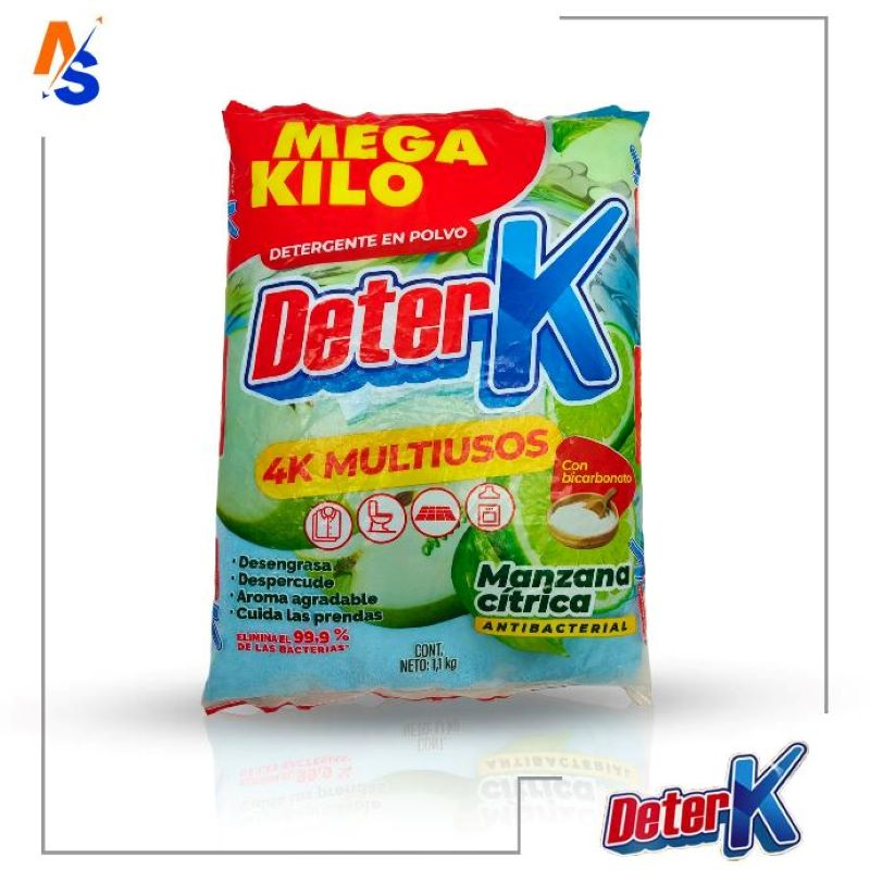 Detergente En Polvo Deterk Antibacterial 1100 Gr