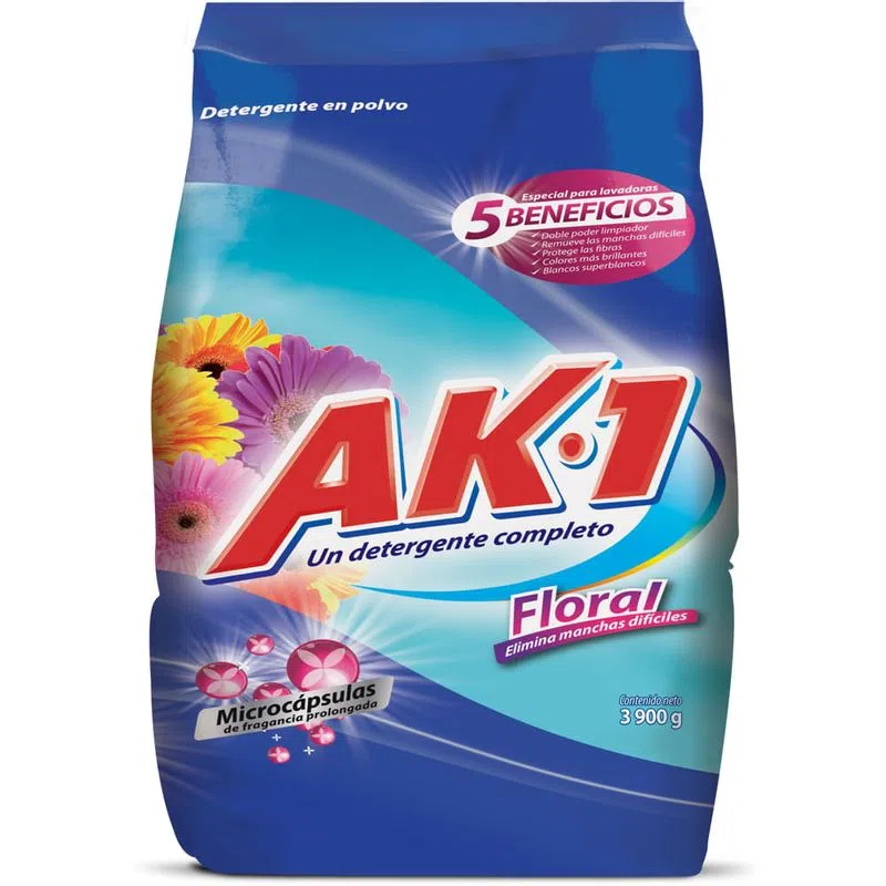 Detergente En Polvo Ak1 Floral 3900 Gr