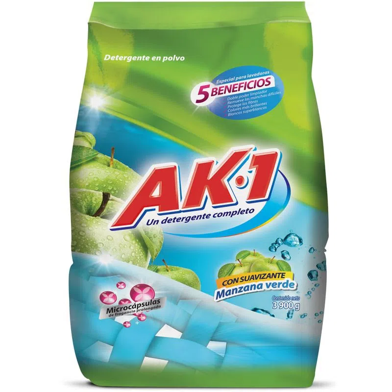 Detergente En Polvo Ak1 Manzana 3900 Gr